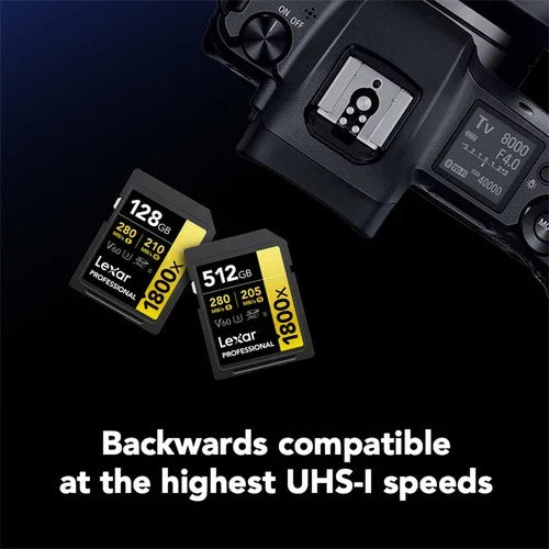 Lexar GOLD Series Professional 1800x 512GB UHS-II SDXC Memory Card