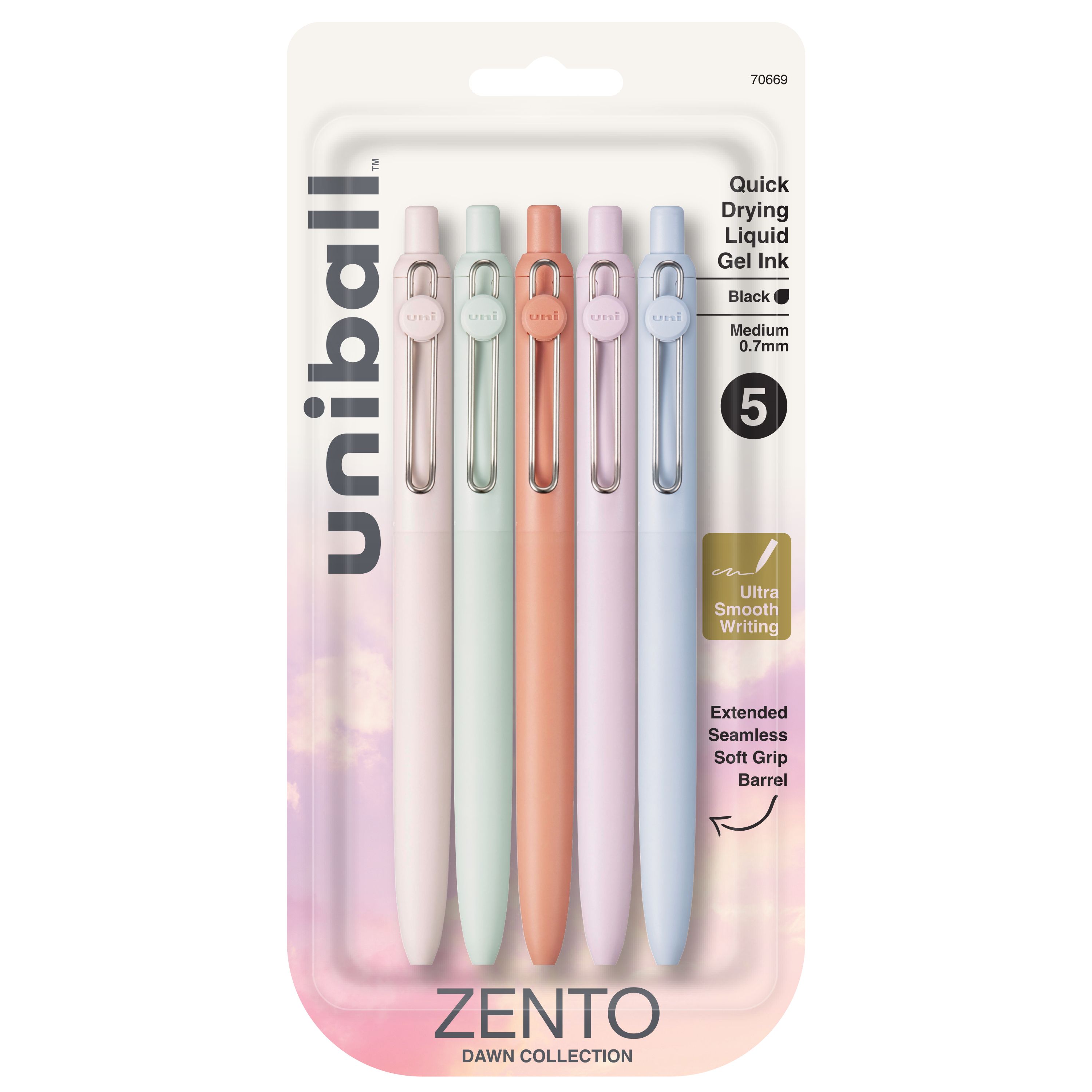 uniball™ Zento, 0.7 mm, Liquid Gel Ink Retractable Pens