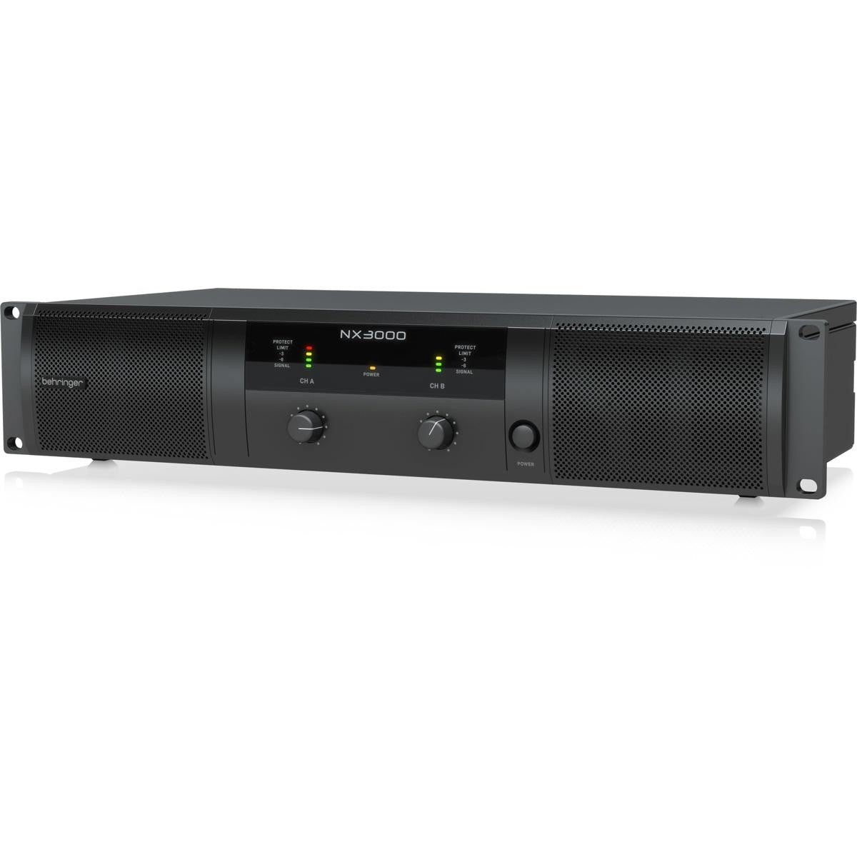 Behringer NX3000 3000W Ultra-Lightweight Class-D Power Amplifier, Bundle with 2x