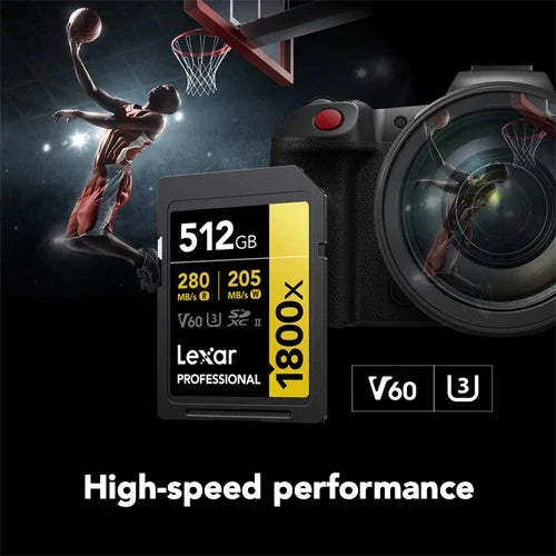 Lexar GOLD Series Professional 1800x 512GB UHS-II SDXC Memory Card